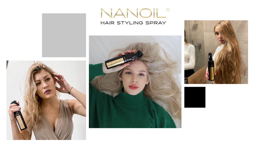 en spray för förbättrad hantering av håret Nanoil
